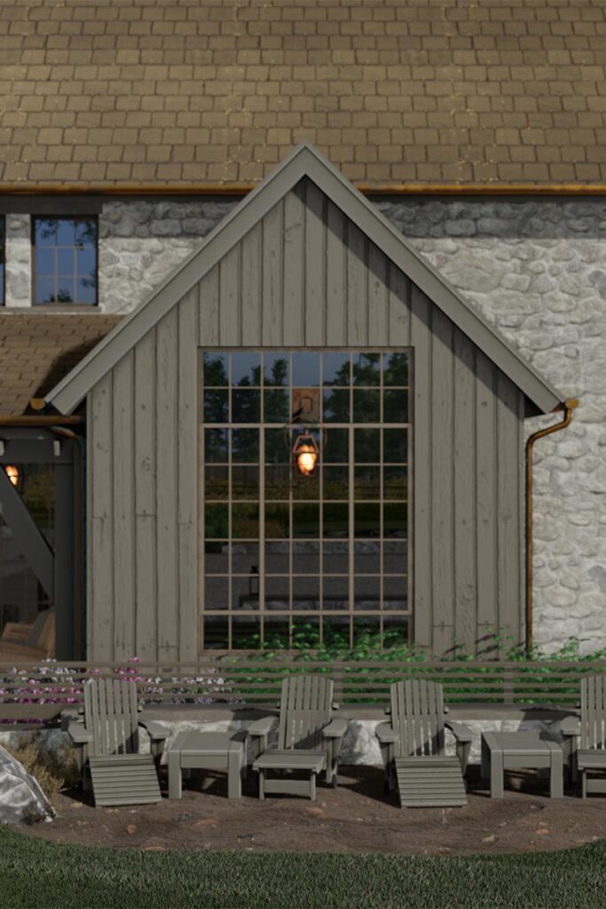 a rendering of a home in the mountains