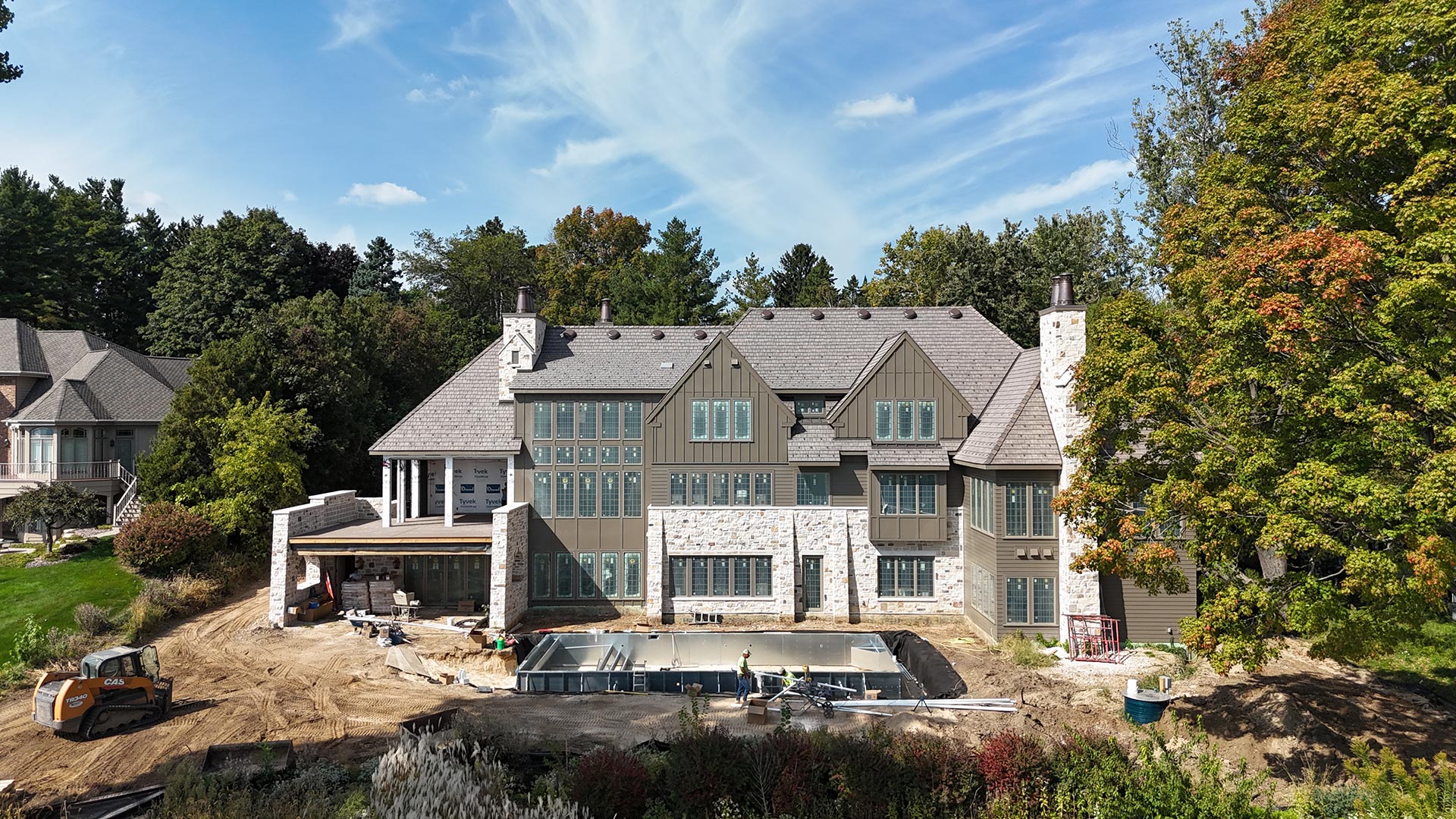 A new home being built on Lake Mendota