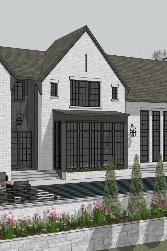 Render of a house with a pool